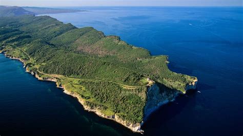 Aerial View Of The Gaspe Peninsula Forillon National Park Que Bing
