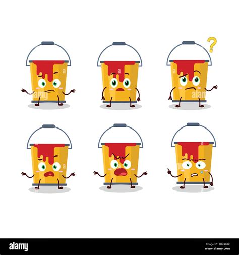 Cartoon Character Of Yellow Paint Bucket With What Expression Vector Illustration Stock Vector