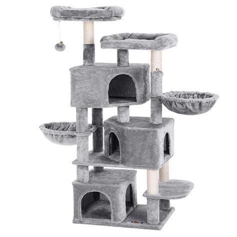Cats are natural hunters, climbers and scratchers, but these to help you find the best cat condo for your pet, we reviewed dozens of different pieces of cat furniture. FEANDREA Large Cat Tree with 3 Cat Caves, Multilayer Cat ...