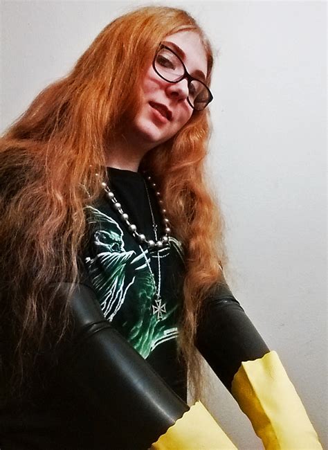 Yellow Rubber Gloves Over Black Fetish Latex WWGFA