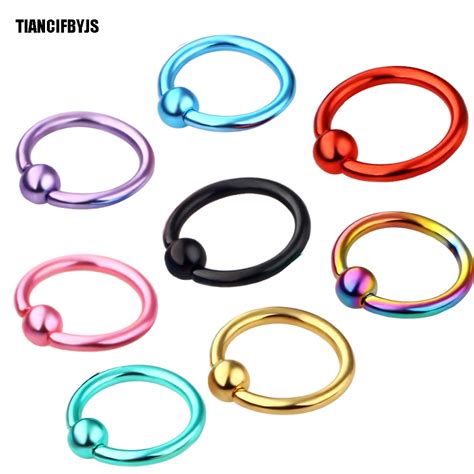 Tiancifbyjs Nose Ring Septum For Women Stainless Steel 16g Nose Hoop Rings Body Piercing Tragus