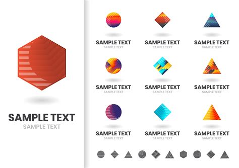 Set Of Simple Colorful Geometric Logos 678752 Vector Art At Vecteezy