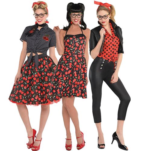 ladies 1950s fancy dress costume rock n roll womens outfit 50s 60s film movie
