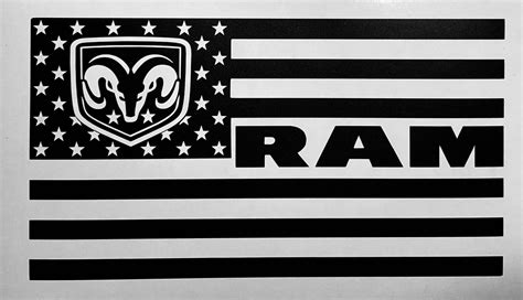 Ram American Flag Decal Sticker Etsy