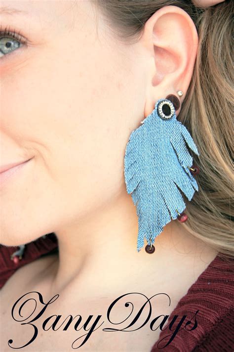 Denim Feather Earrings · How To Make A Feather Earring · How To By Zanydays