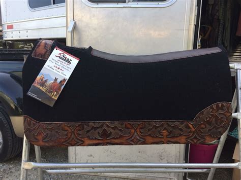 5 Star Saddle Pad With Brown Laredo Leathers On Black 34ths Pad
