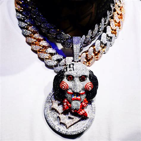 Fashion Necklaces Pendants Hip Hop Jigsaw Pendant Iced Out Multi Colored Cuban Choker