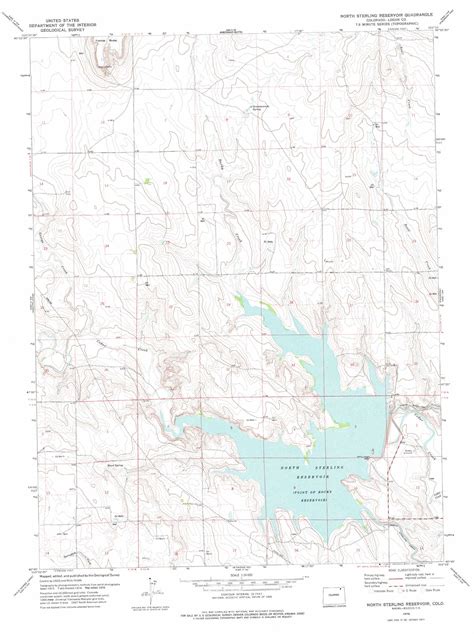 North Sterling Reservoir Topographic Map 124000 Scale Colorado