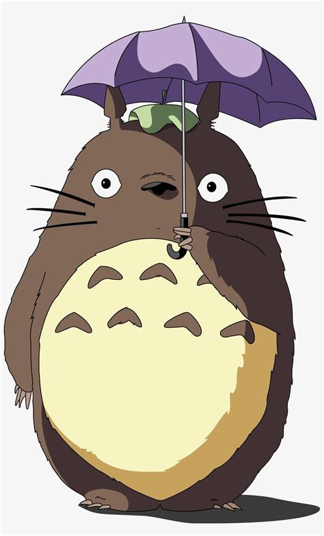 Totoro With Umbrella Coloring Page