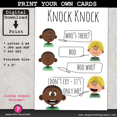 Knock Knock Joke Boo Greeting Card For Kids By