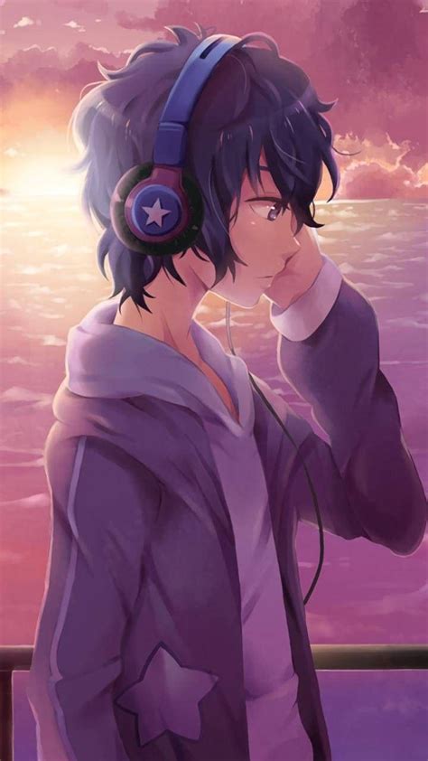 Boy Listening Music Anime Wallpaper Download Mobcup