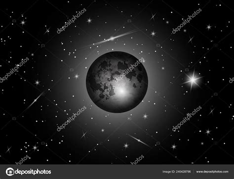 Vector Full Moon Star Dark Night Sky Background Lunar Posted By Zoey
