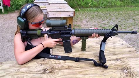 girl shooting c7a2 canadian forces service rifle build ar15 youtube