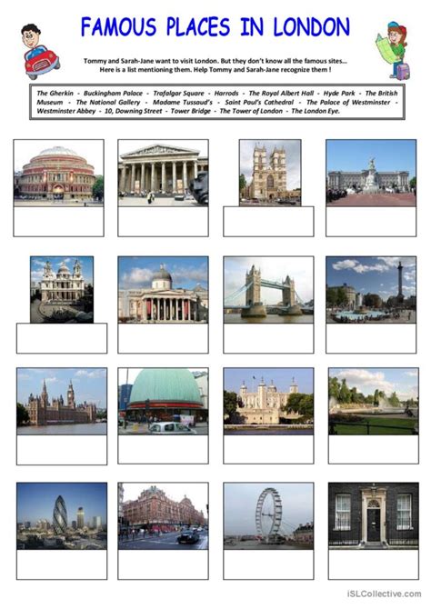 Famous Places In London English Esl Worksheets Pdf And Doc
