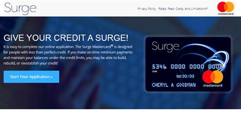 Doing the quick math, $75 is 25% of the card's $300 minimum credit limit, which is a pretty high percentage of your credit limit. yourcreditsurge.com - apply for a surge mastercard - business