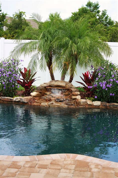 Dark Pool Finish Nairobi Rock Waterfall Pool Landscape Small Yard Patio