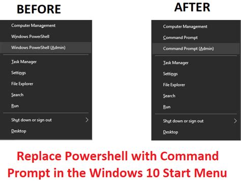 Replace Powershell With Command Prompt In The Windows 10 Start Menu