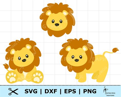 Baby Lion Head Svg 301 Dxf Include