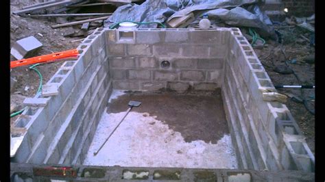 I built this pool with concrete block in our backyard. Summer 2011 DIY Lap pool project - YouTube