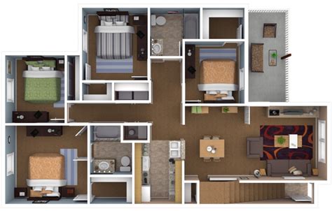 4 Room Apartment Floor Plan Floorplansclick
