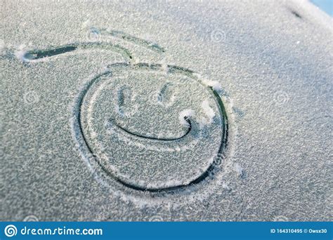 Snow Happy Face On The Car Window Smile In The Snow Happy Cheerful