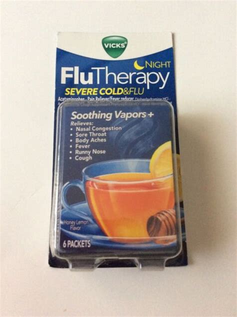 Vicks Night Flutherapy Severe Cold And Flu Hot Drink Packets 6ct Honey