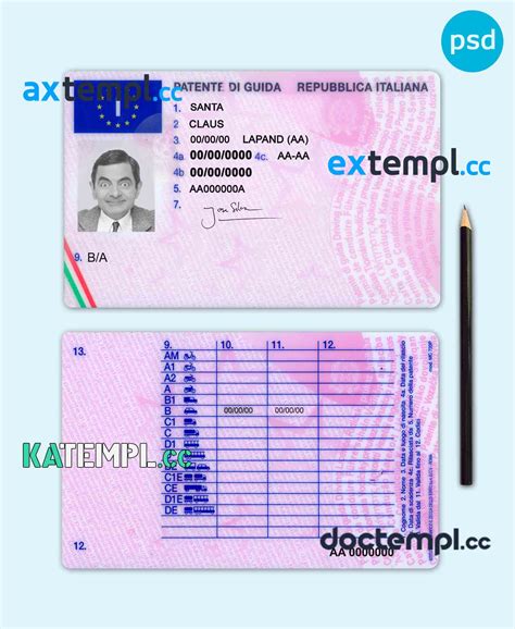 Sample Italy Driving License Template In Psd Format Fully Editable