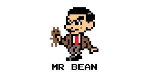 Mr Bean Pixel Character Mr Bean Sticker Teepublic