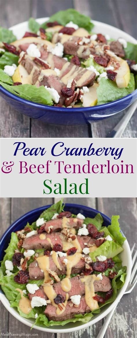 Beef tenderloin filet mignon perfect beef tenderloin beef tenderloin recipes beef tenderloin roast roast beef pork loin beef dishes food dishes beef tenderlion. This Delicious Beef Tenderloin Pear and Cranberry Salad ...