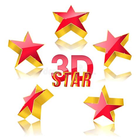 3d Red Star Stock Vector Illustration Of Symbol Golden 52671277