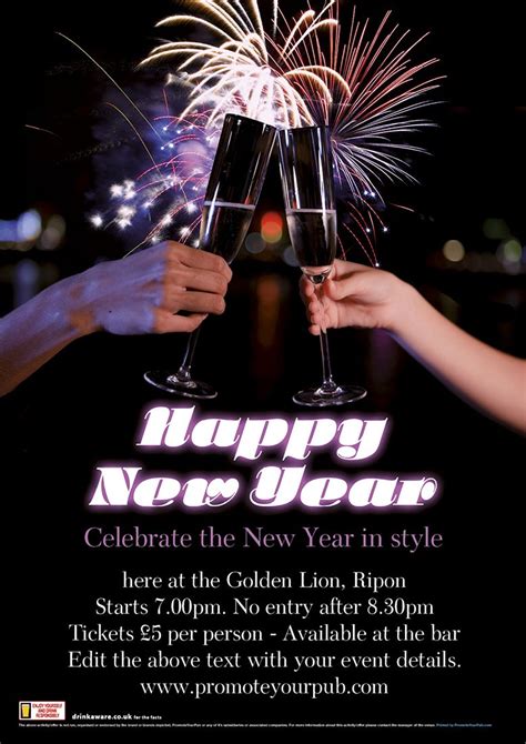 New Years Eve Flyer A5 Promote Your Pub