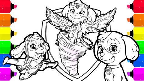 Paw Patrol Mighty Pups Skye Coloring Pages For Kids Youtube