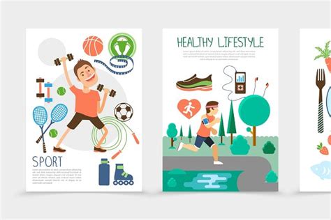 Flat Healthy Lifestyle Poster Pre Designed Photoshop Graphics