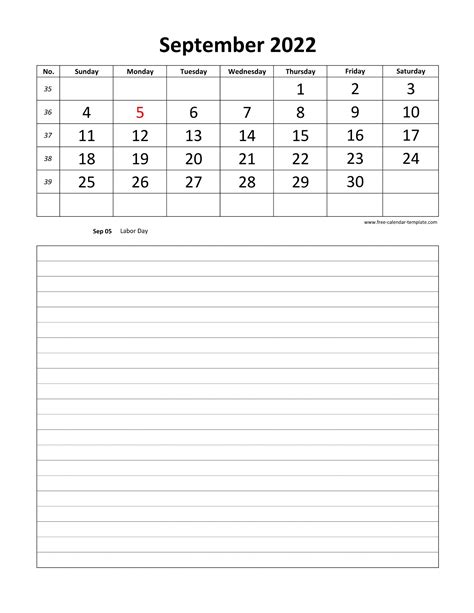 September 2022 Free Calendar Tempplate Free Calendar