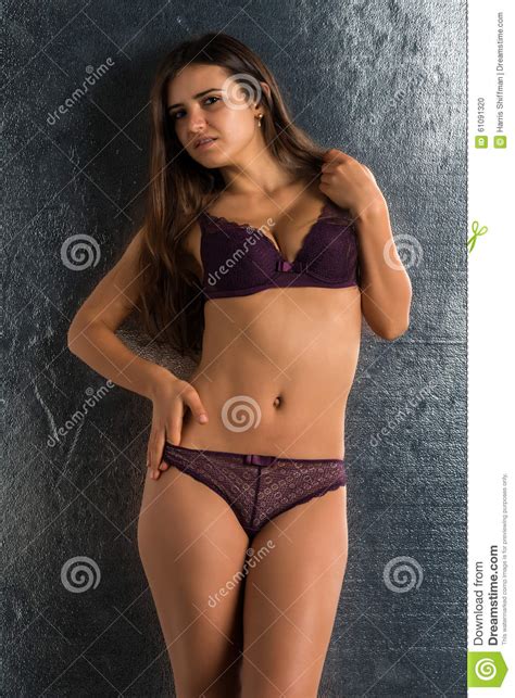 Purple Lingerie Stock Photo Image Of Hair Attractive