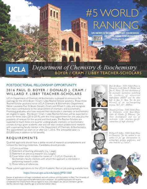 UCLA Chemistry & Biochemistry: 2016 Boyer/Cram/Libby Teacher-Scholar