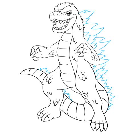 How To Draw Godzilla Step By Step Easy Drawing Guides Drawing Howtos