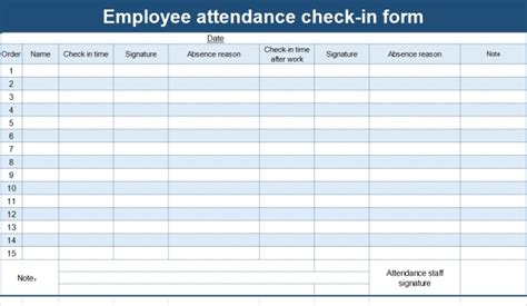 Excel Of Employee Attendance Check In Formxls Wps Free Templates