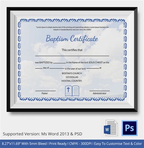 That's why these are so simple to find. FREE 23+ Sample Baptism Certificate Templates in PDF | MS ...