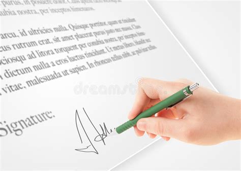 Hand Writing Personal Signature On A Paper Form Stock Image Image Of