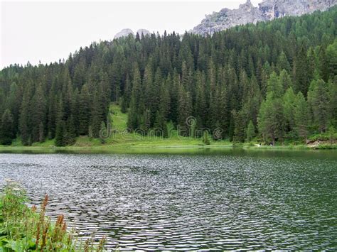 Journey To The Dolomites Northern Italy Carezza Lake Stock Photo