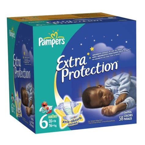 Pampers Extra Protection Nighttime Diapers Super Pack Size 6 58