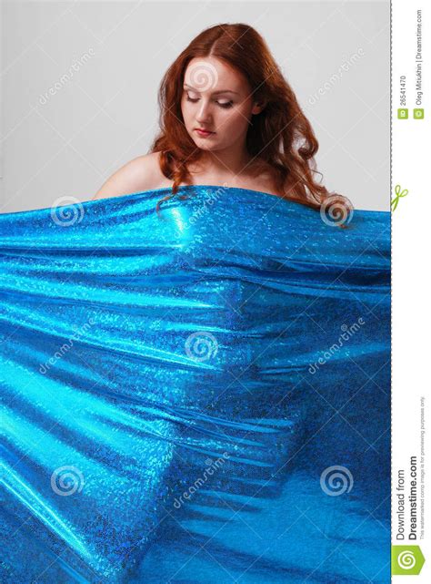 Nude Woman Behind The Cloth Strained Stock Photo Image Of Knitted