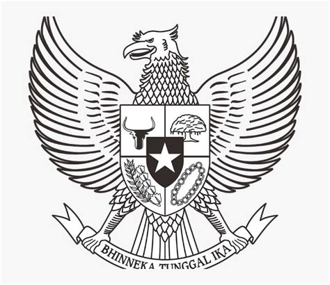 Logo Garuda Pancasila Bw Hitam Putih Lambang Negara Gambar Sketsa