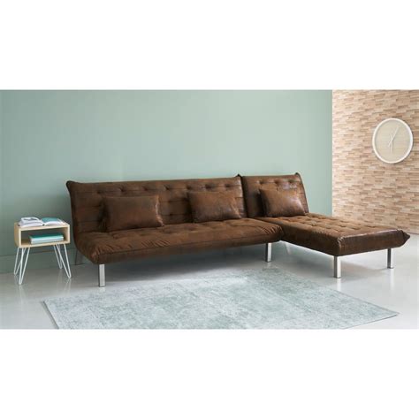 Questo tipo di divano ha un vantaggio innegabile: Divanetto trasformabile 2 posti marrone in microfibra Max ...