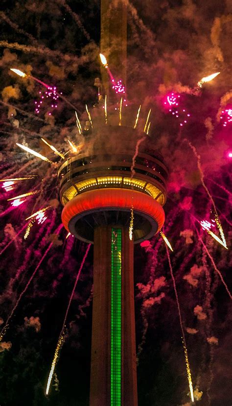 The CN Tower Explodes With Fireworks During The Opening Ceremonies Of