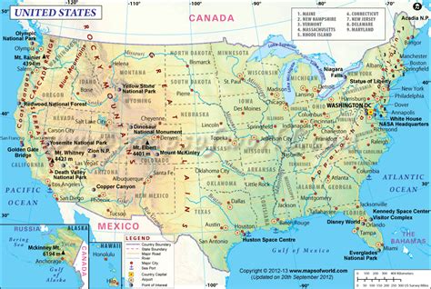 Usa Map With States And Cities Name Carolina Map