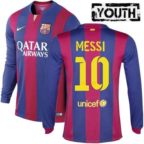 Lionel Messi Youth Home Ls Soccer Jersey 1415 Barcelona 10 Lionel