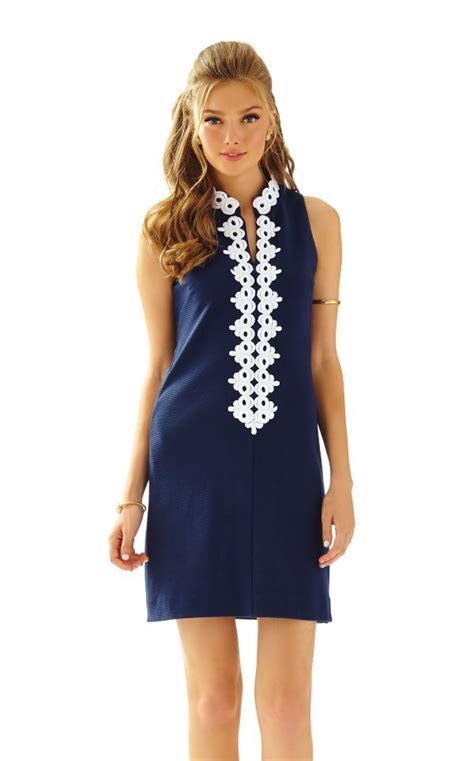 Callista High Collar Shift Dress Lilly Pulitzer Short Dresses Casual Navy Dress Outfits