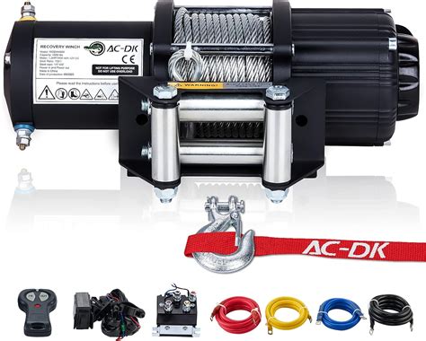 Ac Dk 4500 Lb Winch Electric Steel Cable Atv Winch Kit 12v Winch For
